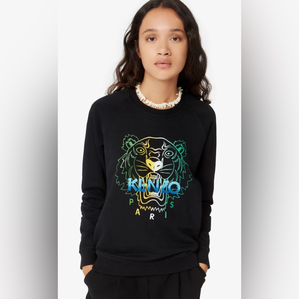 Kenzo Black Sweatshirt with Vibrant Tiger Design